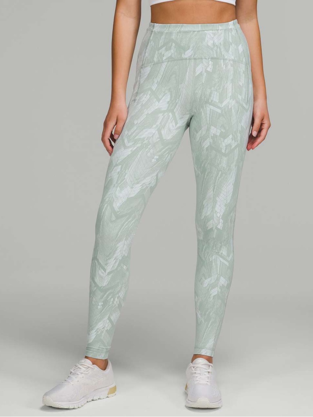 Lululemon Leggings Womens Swift Speed High-Rise Tight Blue White Print Size 10